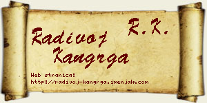 Radivoj Kangrga vizit kartica